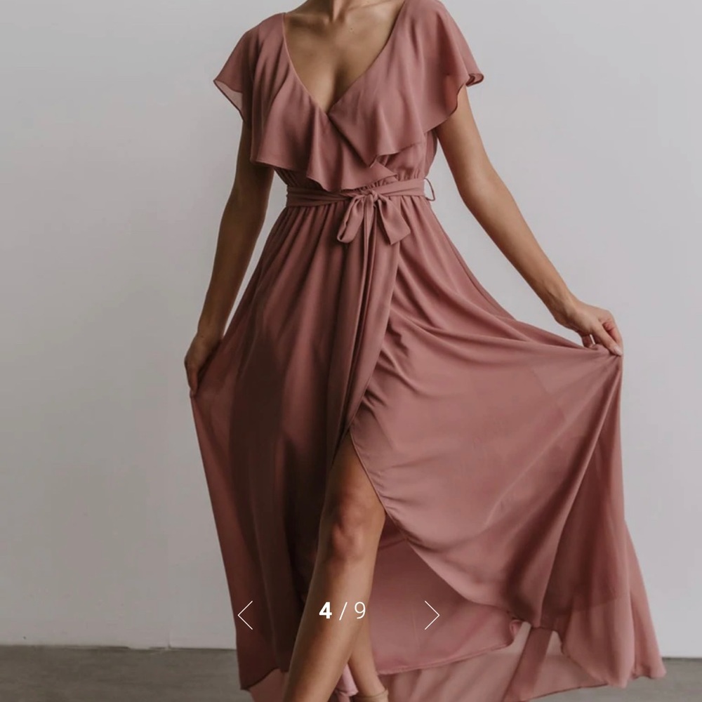 NWT Dusty Pink ruffle maxi dress